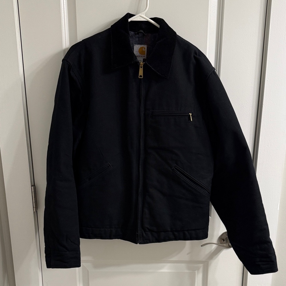 Carhartt Black Work Jacket with Zip and Chest Pocket